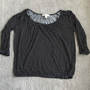 EC MICHAEL by Michael Kors Black Polka Dot Shirt - Size Medium